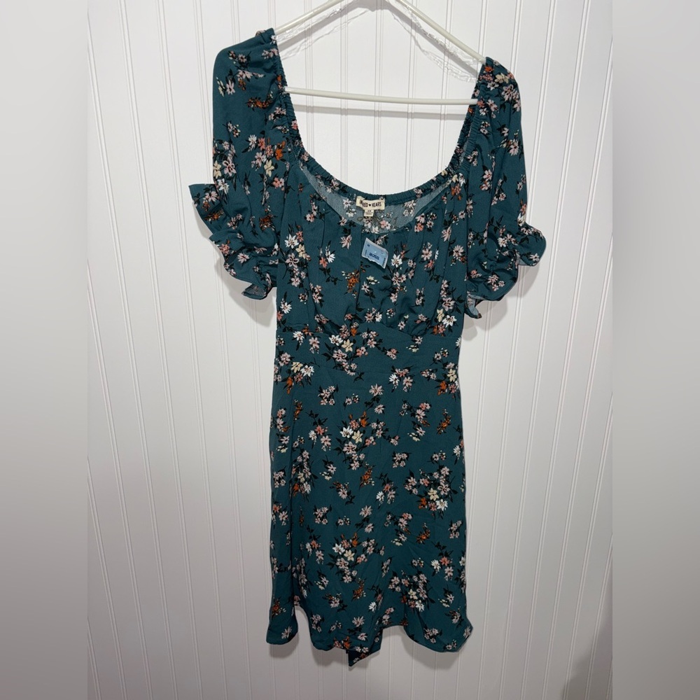 NWT Inspired Hearts Floral Green Mini Dress| Size 3x